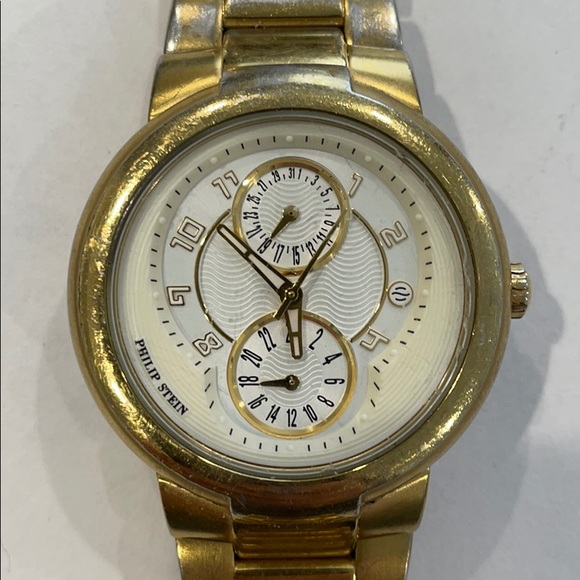 Philip Stein unisex 38 mm gold plated watch - Picture 3 of 6
